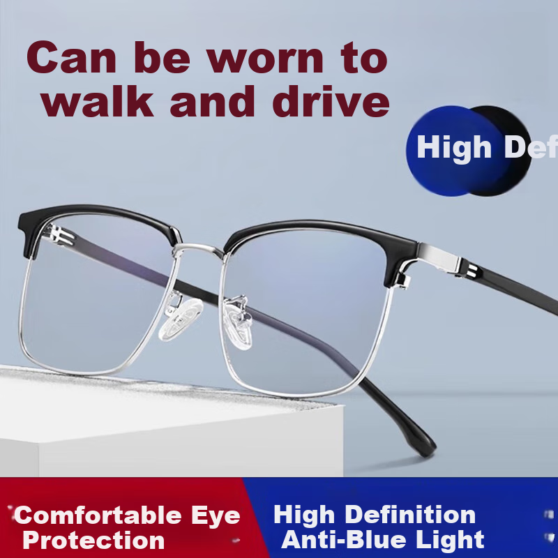 GOGOSOON Large Face Semi-Rimless Reading Glasses
