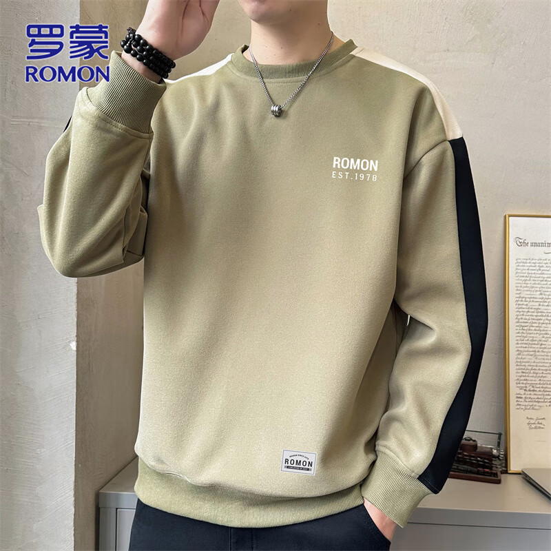 ROMON Men's Korean Style Loose Sweatshirt