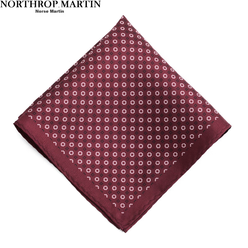NORTHROP MARTIN Silk Pocket Square - Claret