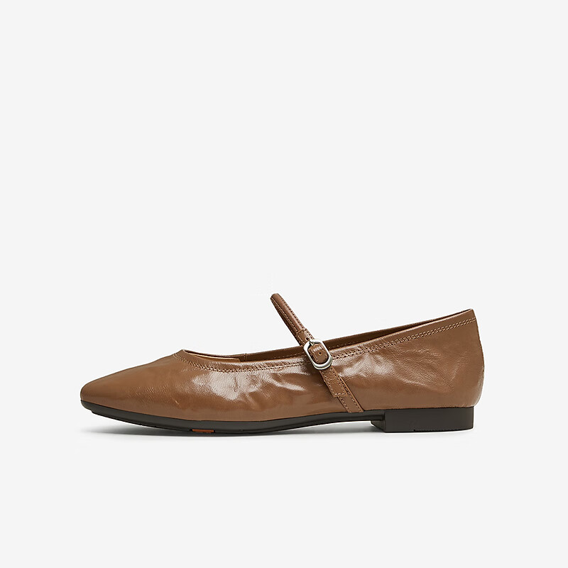Bata Brown Sheepskin Mary Jane Flats