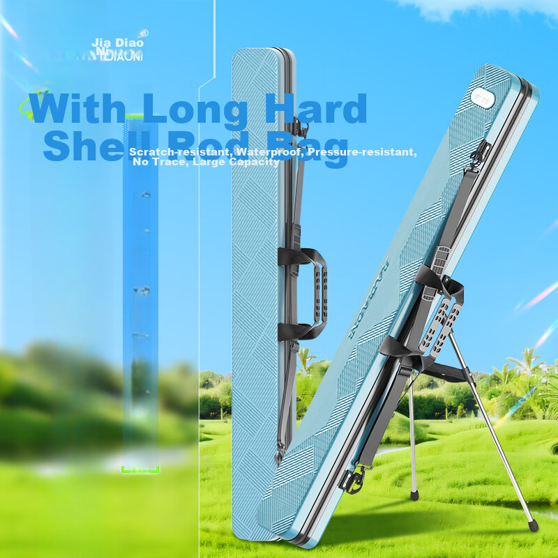 JIADIAONI Hard Shell Fishing Rod Case with Stand