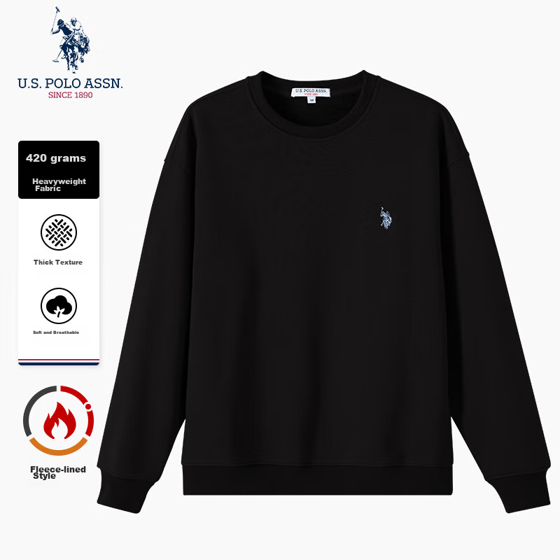 U.S. POLO ASSN. Men's Heavyweight Fleece-Lined Sweatshirt