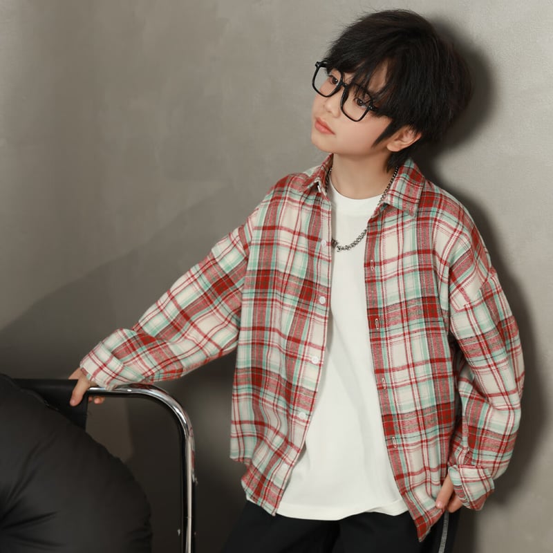LUSON Boys' Retro Blue Shirt