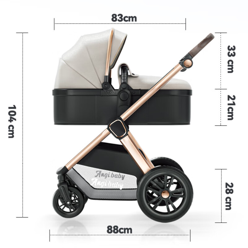 ANGI BABY Reclining Foldable Stroller for Newborns