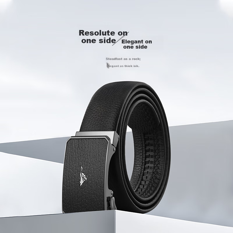 SEPTWOLVES Men's Leather Belt with Automatic Buckle