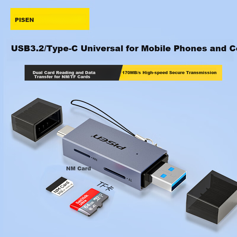 PISEN Huawei NM TF Card Reader USB3.2 Type-C