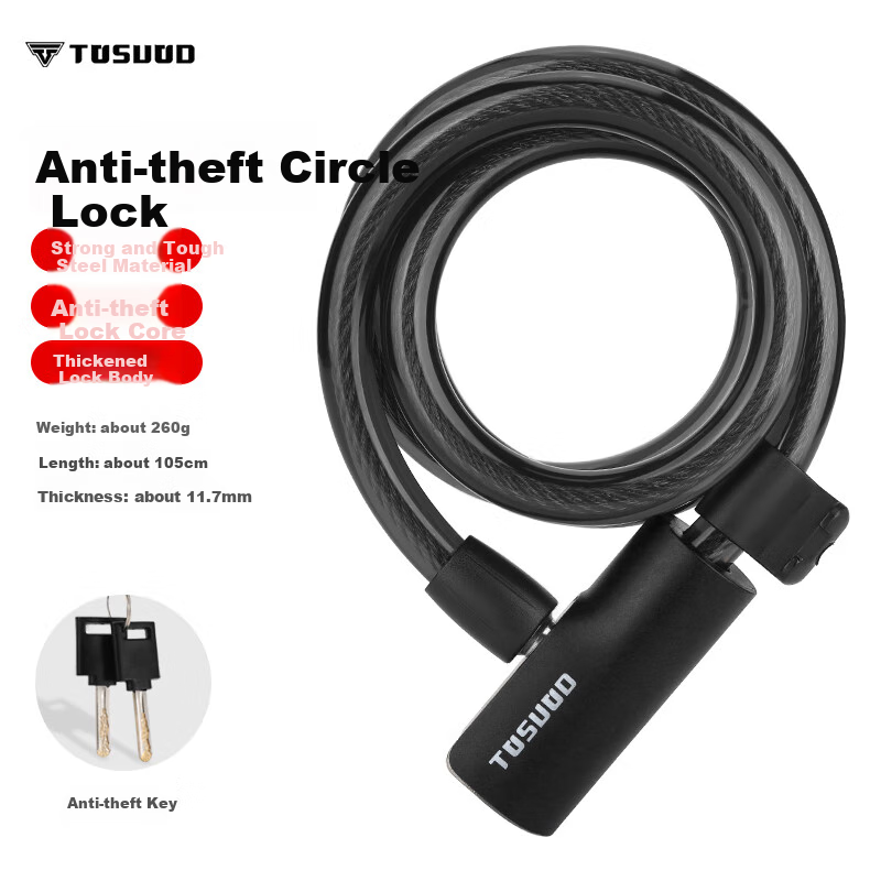 Tasiduizhang Anti-Theft Bike Lock Cable Chain