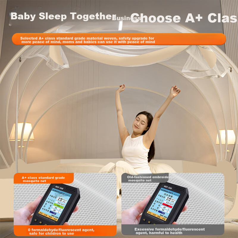 Wuyinliangpin Anti-Fall Mosquito Net, Foldable for 1.5m Bed