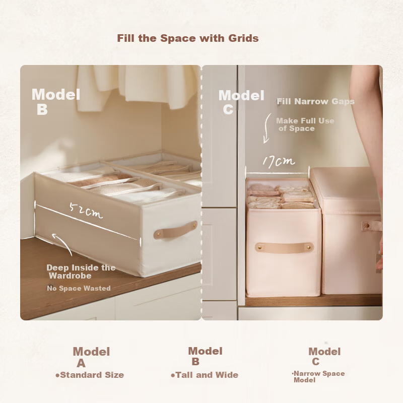 EACHY Clothes Storage Box with 7 Compartments