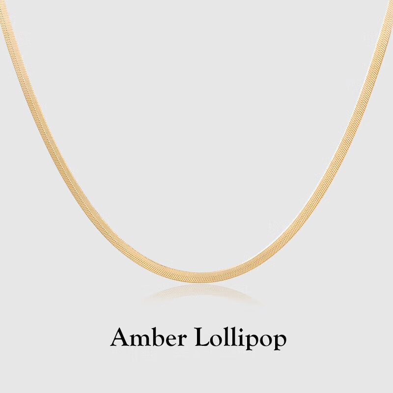 Amber Lollipop Luxury Snake Bone Chain Necklace for Women