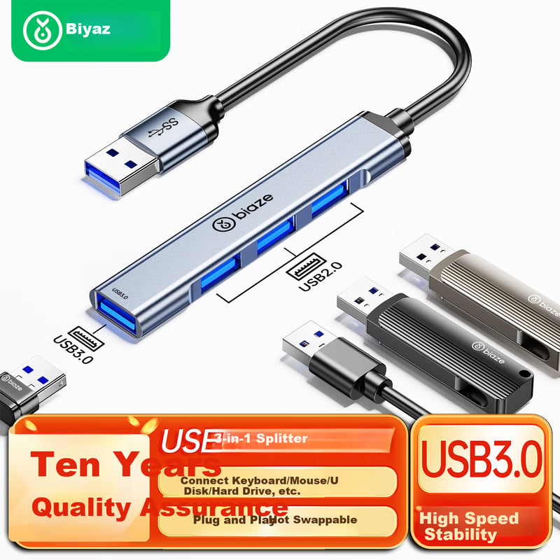 BIAZE Type-C/USB 1 to 4 Splitter Hub