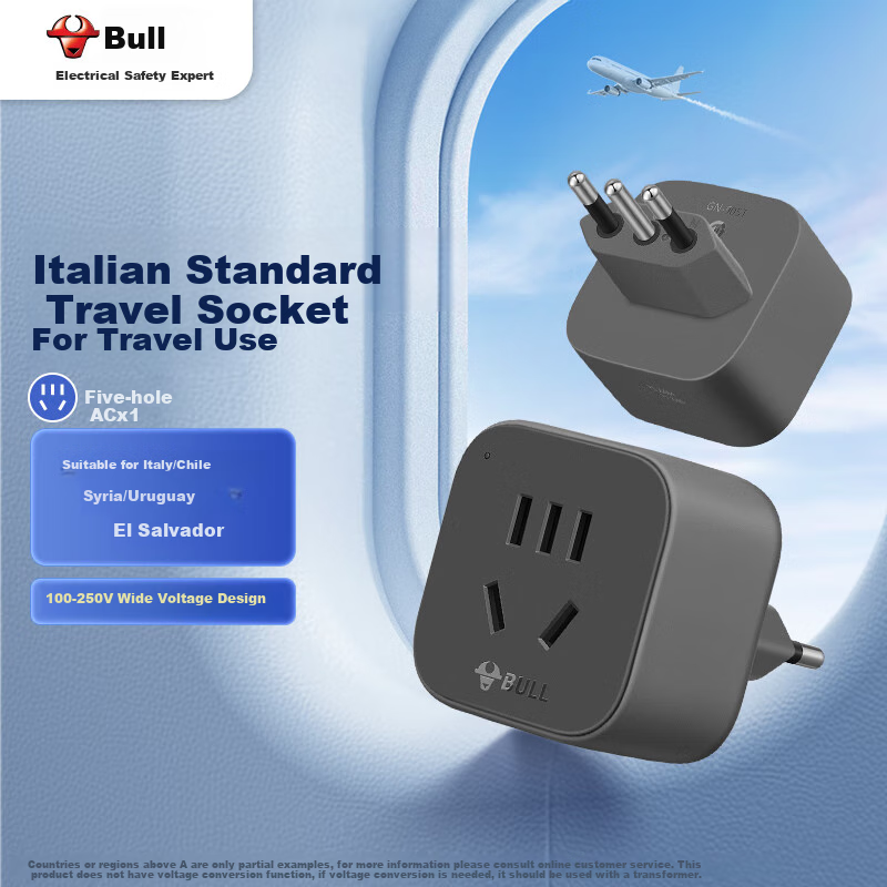 BULL 2-Prong US to China Travel Socket Adapter