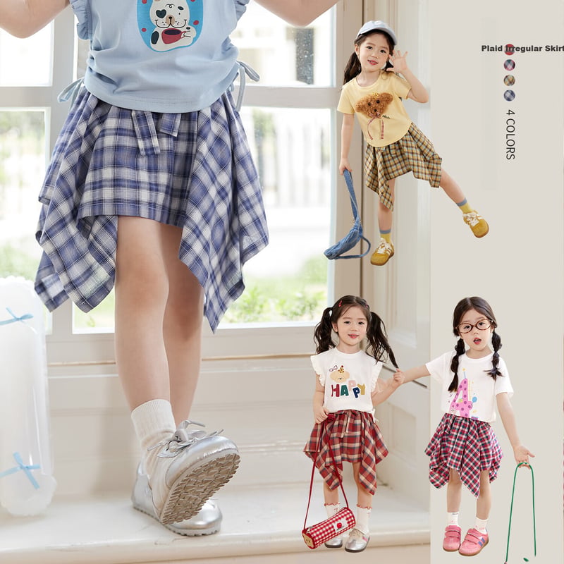 LUSON Kids Plaid Skirt
