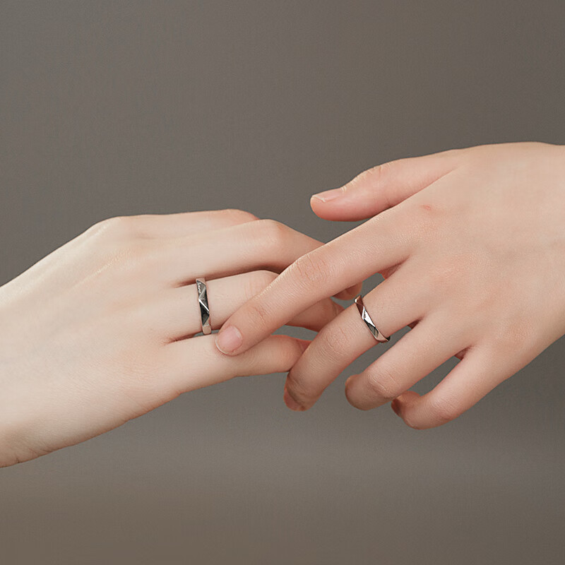 MANHE S925 Silver Engagement Ring Couple Set