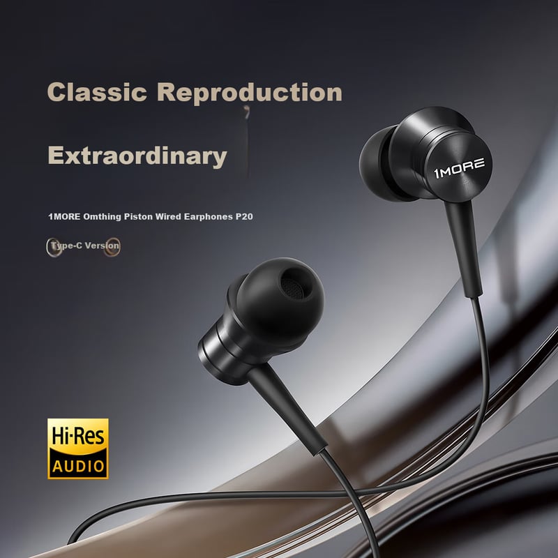 1MORE P20 Piston Wired Earphones - Hi-Res Gold Label Sound