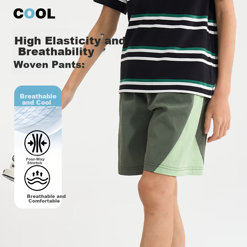 Jeanswest Boys' Colorblock Woven Sports Shorts