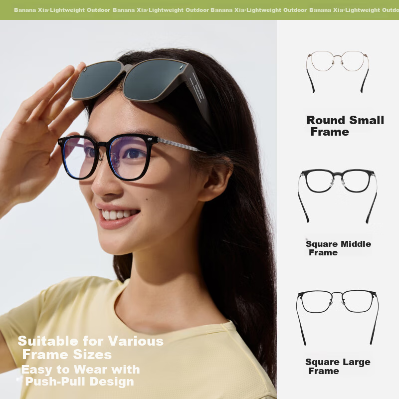 Beneunder Foldable Square Sunglasses for Myopia