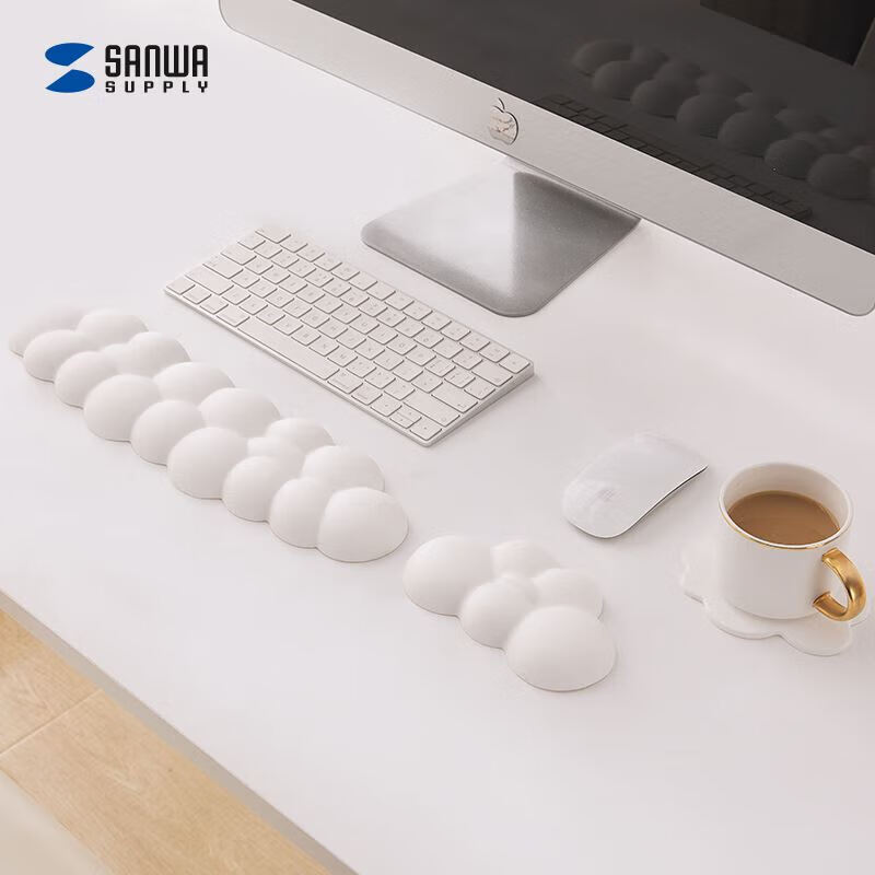 SANWA Cloud Wrist Rest & Mouse Pad Set