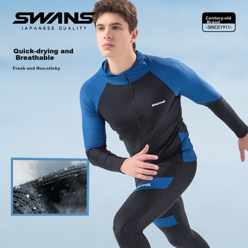 SWANS Men's Two-Piece Swimsuit - Quick-Drying & Sun Protection