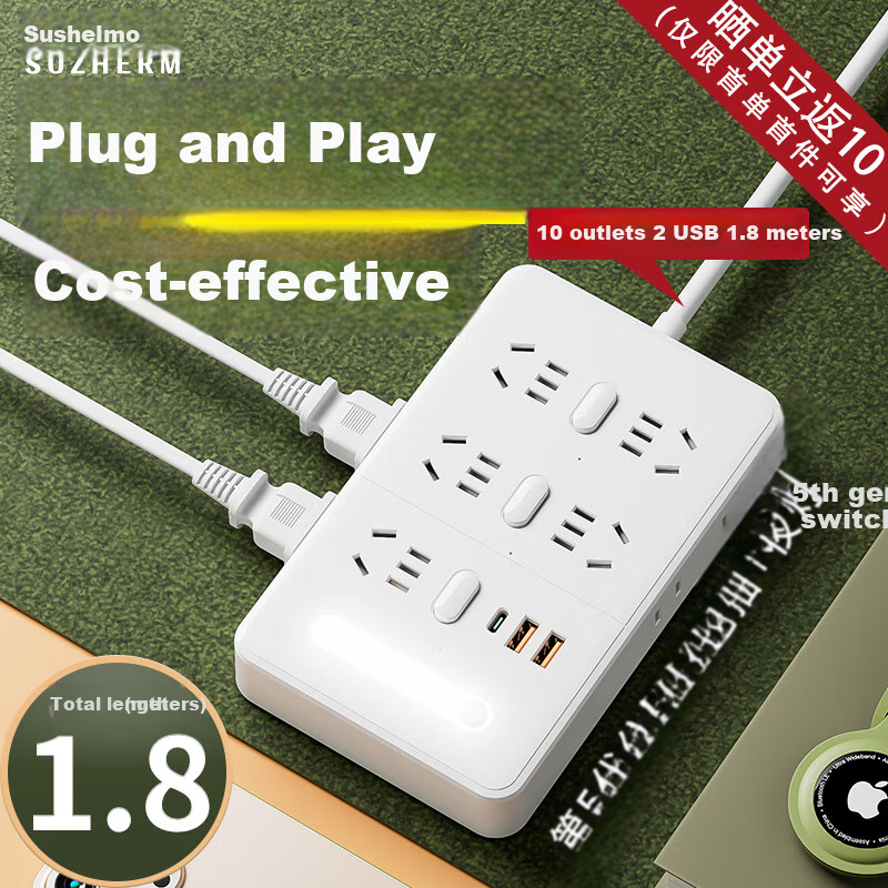 Sushiermo Dual Row Power Strip
