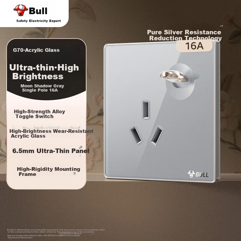 BULL Vintage Toggle Socket - 16A Acrylic Panel