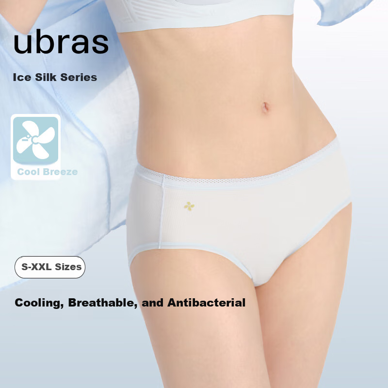 Ubras Women's Silk Mesh Underwear Set