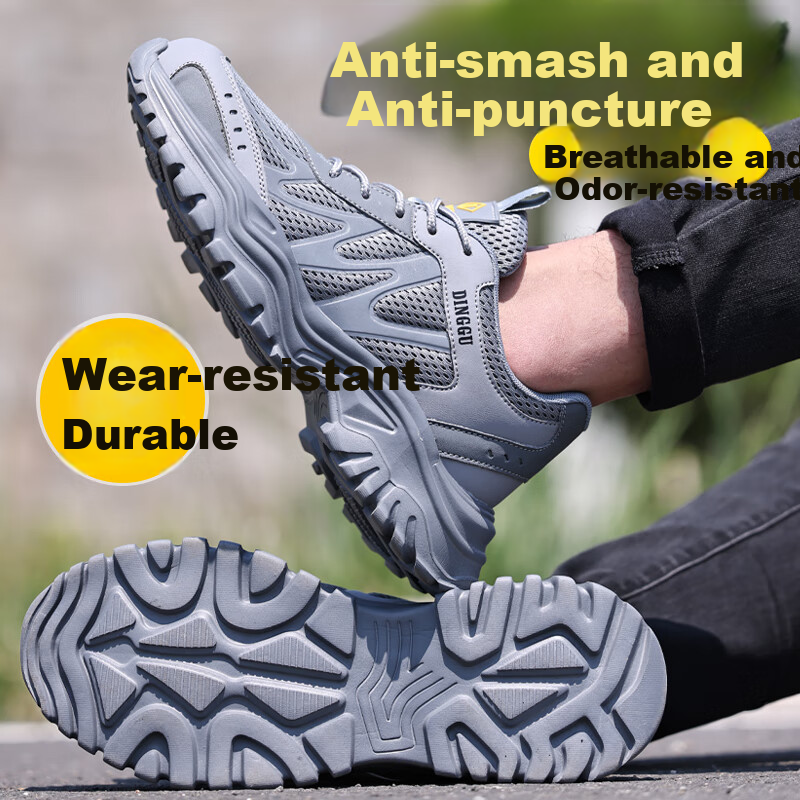 Dinggu Men's Safety Work Shoes Steel Toe