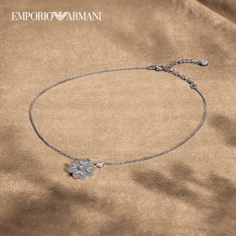 Emporio Armani Silver Lucky Four-Leaf Clover Necklace