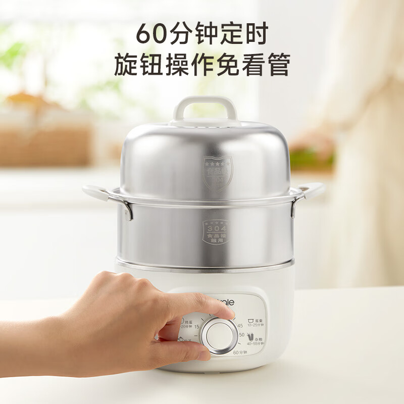 Ankale Egg Cooker - Double-Layer Stainless Steel Steamer for 14 Eggs