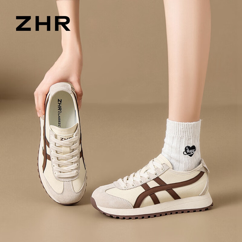 ZHR Retro Casual Shoes for Women, Soft-Soled Sneakers G735 Beige