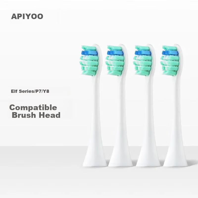 ApiYoo P7/Y8 Electric Toothbrush Heads - 4 Soft White Brush Heads