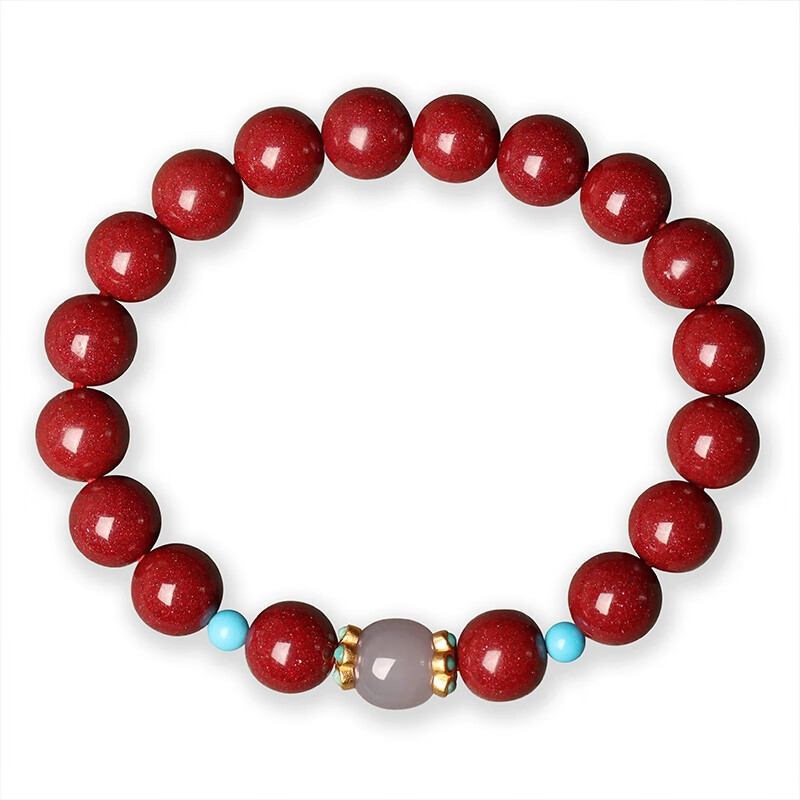 MANHE Hetian Jade Cinnabar Bracelet for Women