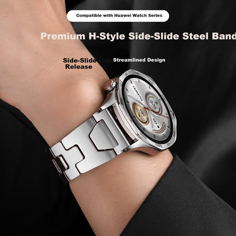 Iboann Stainless Steel Chain Strap for Huawei GT5/GT6 H Model