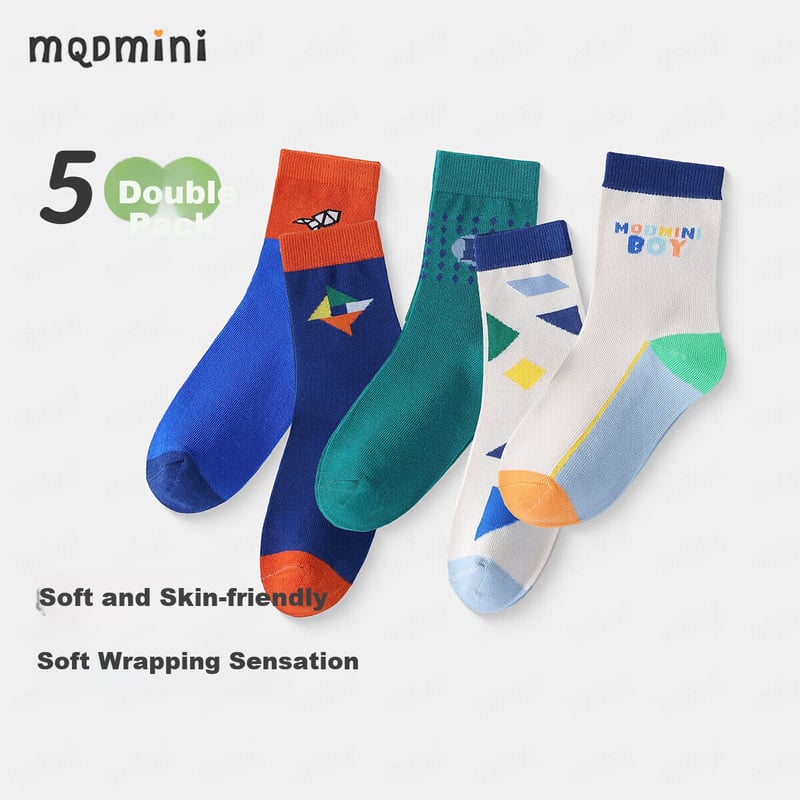 MQDMINI Kids Cartoon Socks 5-Pack