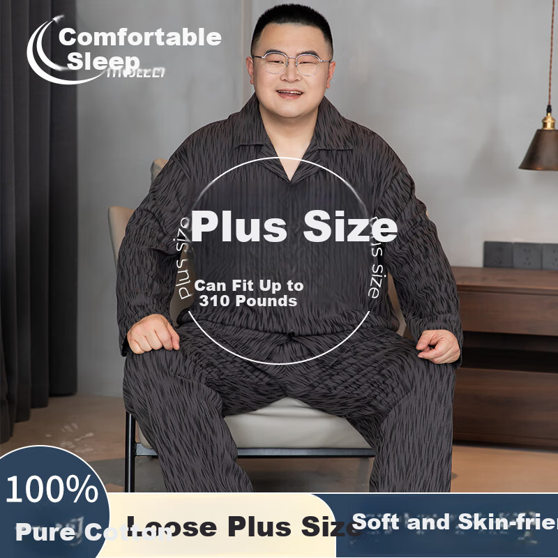 YINSLEEP Plus Size Men's Cotton Pajamas