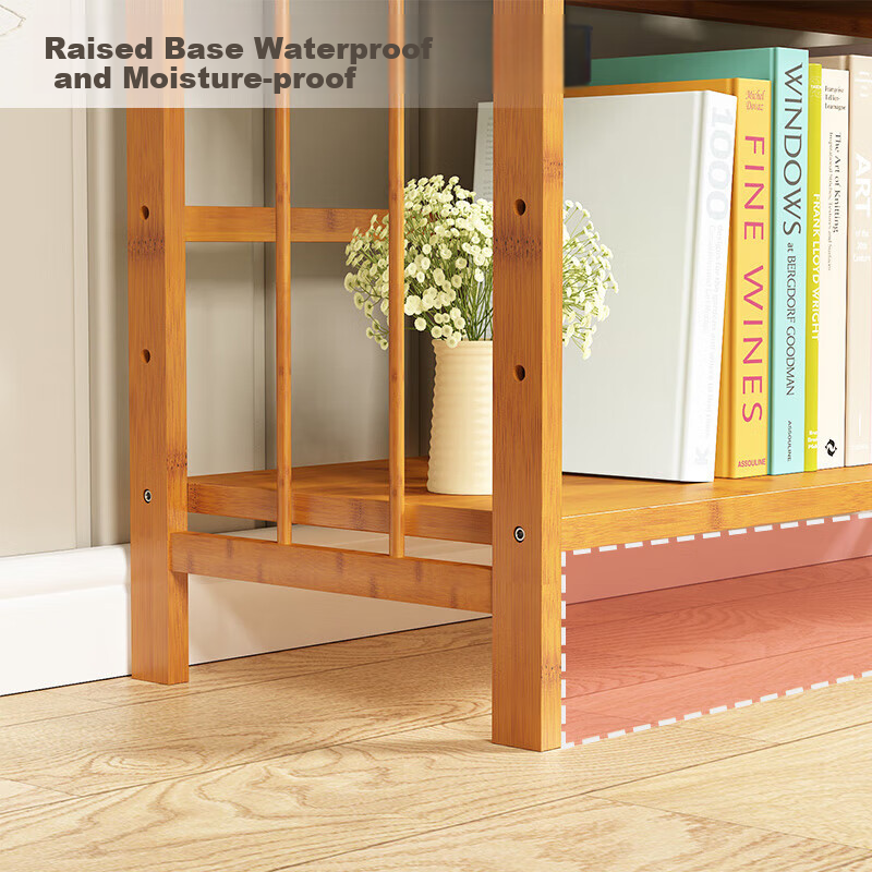 ANERYA Simple 5-Layer Bamboo Bookshelf