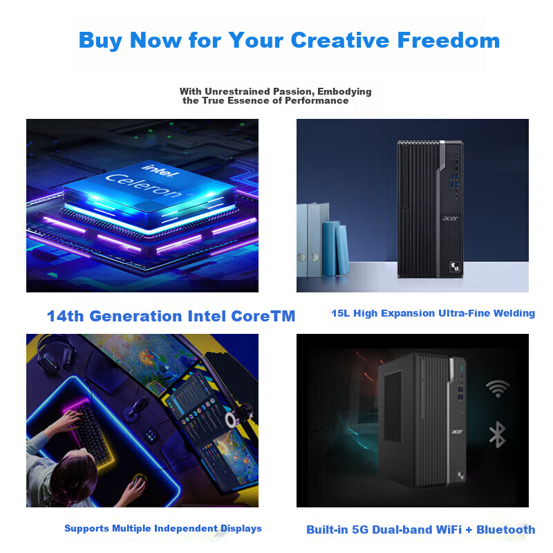 Acer Shangqi I5-14400 Desktop - 16GB RAM, 1TB SSD