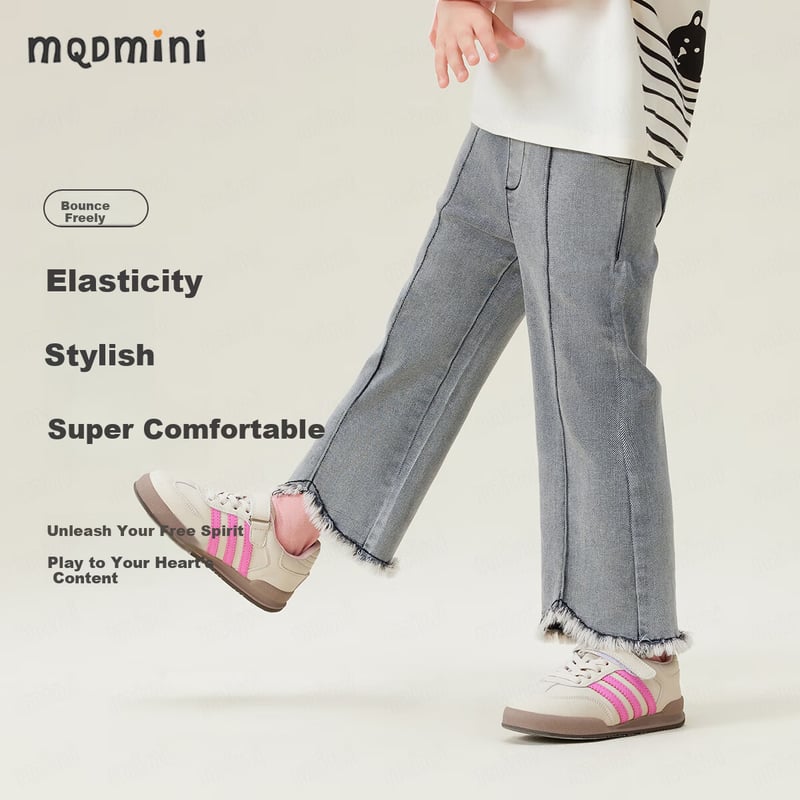 MQDMINI Girls' Stretch Flared Denim Pants