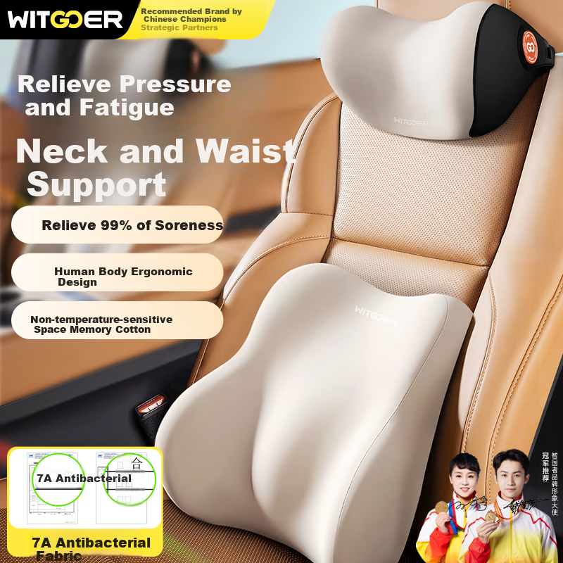 WITGOER Car Headrest and Neck Support Pillow for Maybach