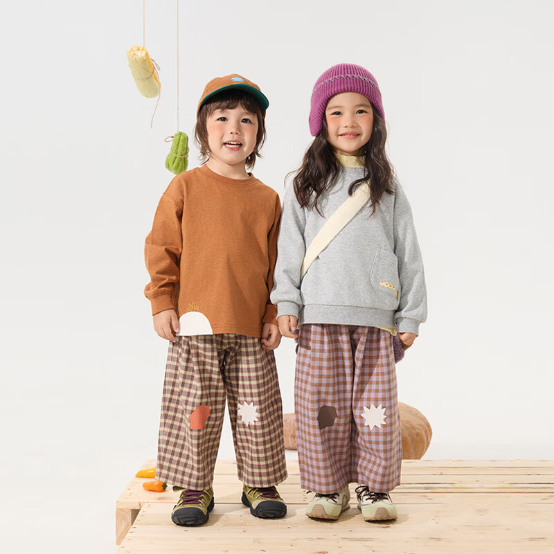 Papa Spring Kids Plaid Trousers