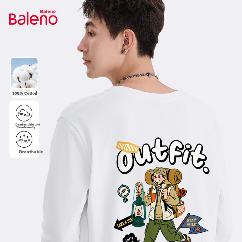 Baleno Men's Pure Cotton Long Sleeve T-Shirt
