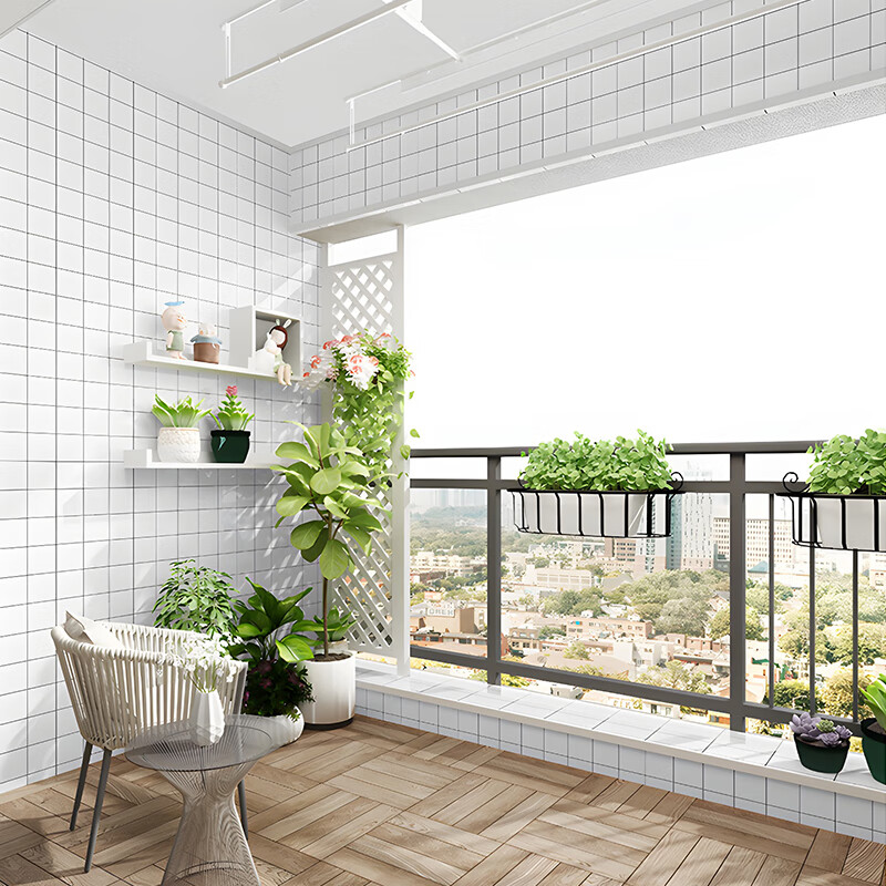 Mucangyu Pearl White Faux Tile Stickers 30x60cm