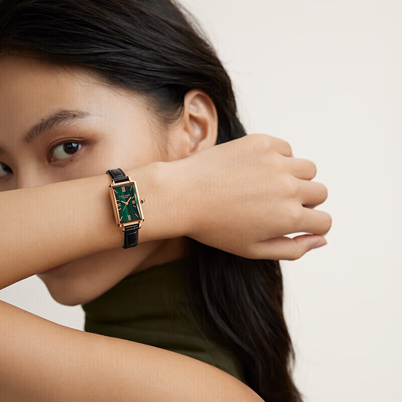 LOLA ROSE Small Green Watch with Steel Strap Set
