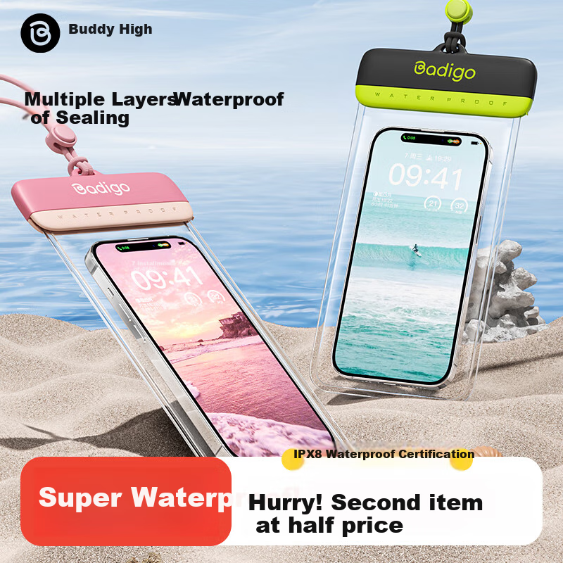 BADIGAO Waterproof Phone Case - Cream Pink