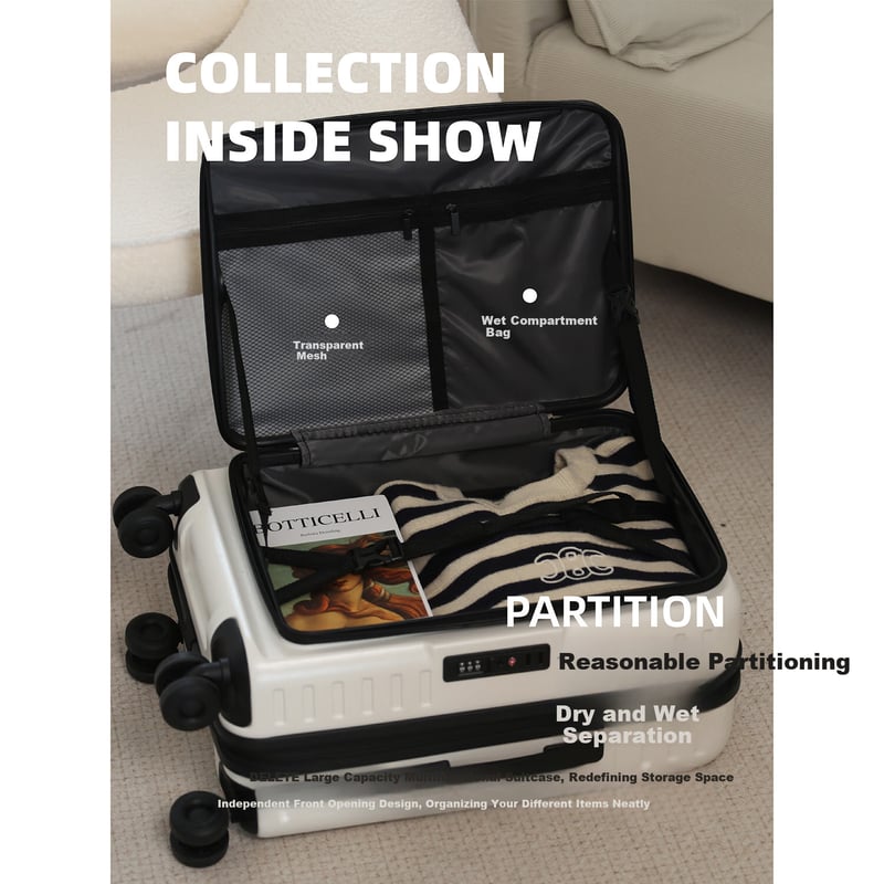 DELETE Angel White 20in Carry-On Suitcase