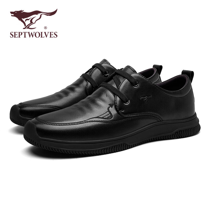 SEPTWOLVES Men's Soft Sole Cowhide Leather Dress Shoes