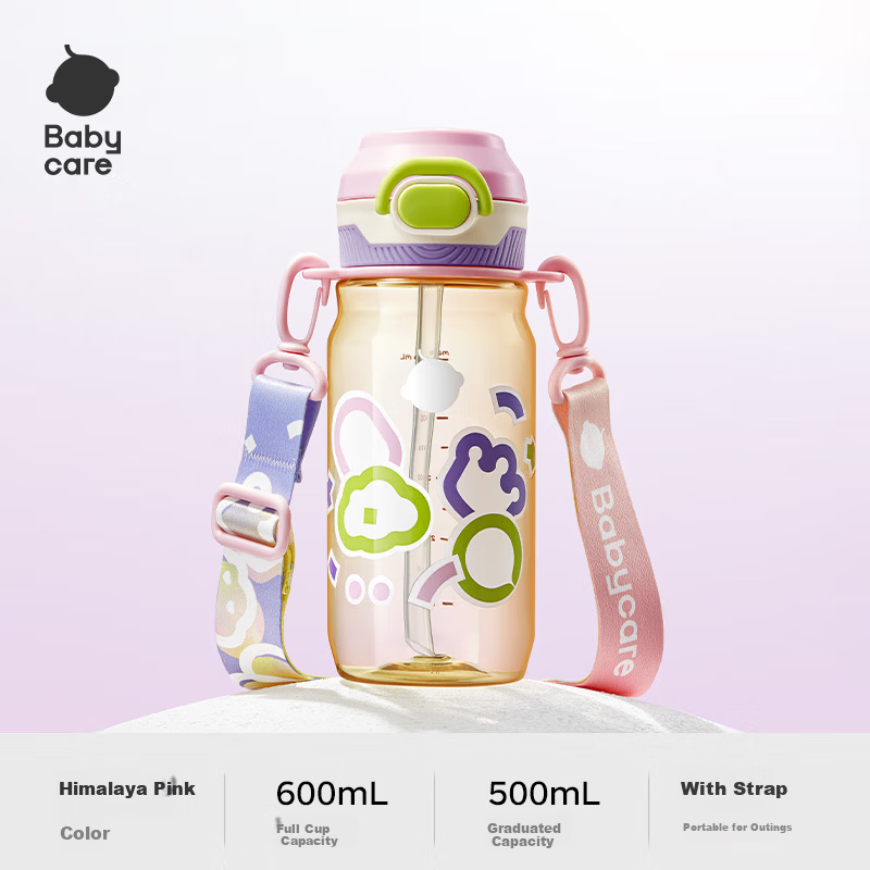 Babycare Kids Straw Water Bottle 2-in-1 Outdoor