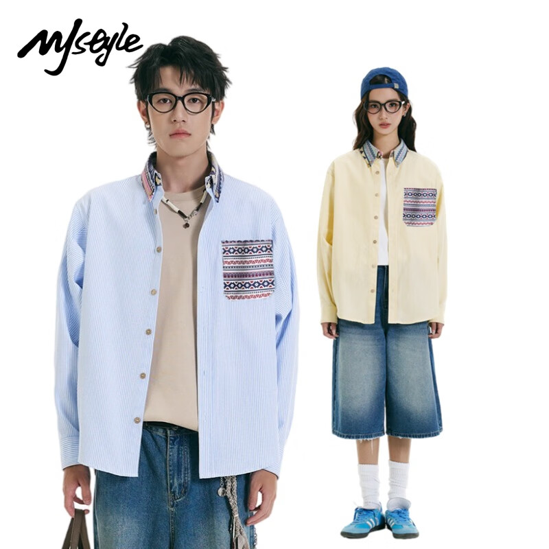 MJ STYLE Striped Long Sleeve Shirt