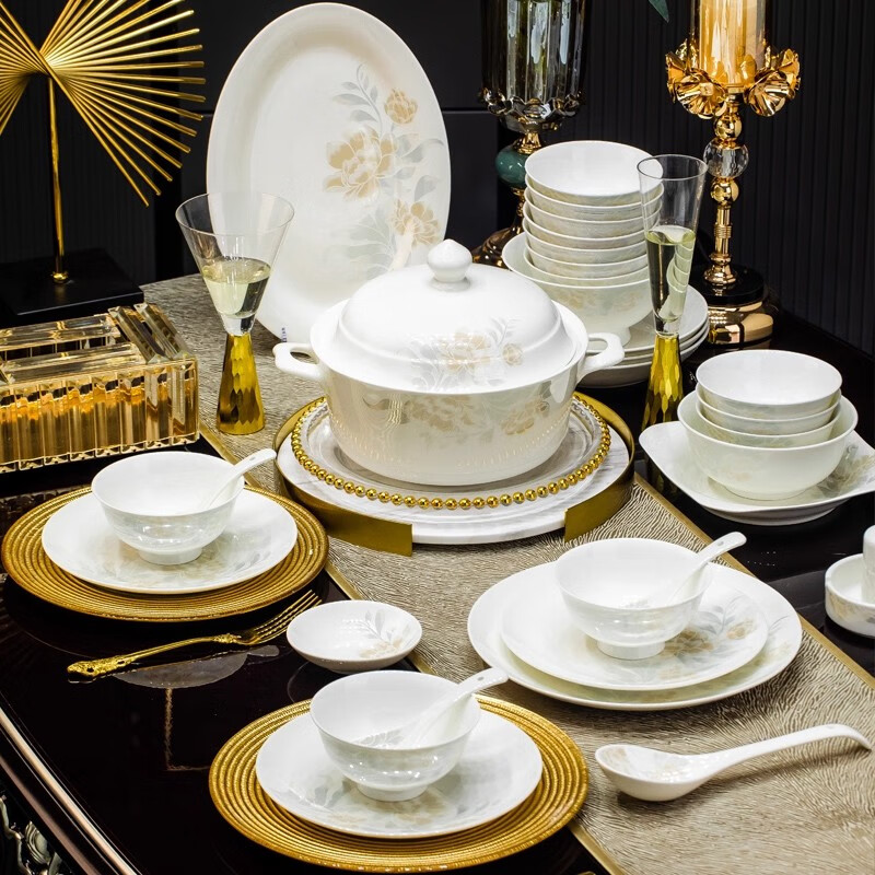 CERAMICS Yaqing 68-Piece Bowls and Plates Set
