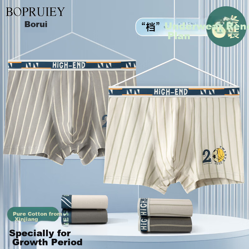 BOPRUIEY Men's Cotton Boxer Briefs Plus Size